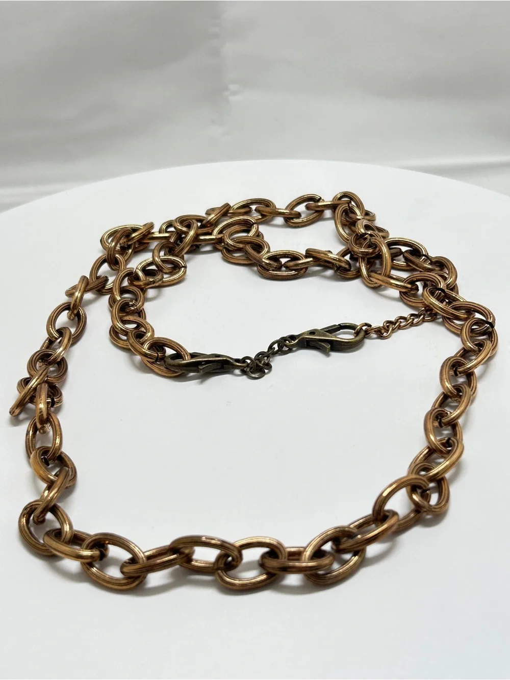 Vintage Gold Oval Link Chain Waist Hip Belt, 44”